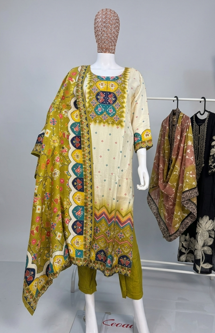 Row Silk 3 Piece Suit Set