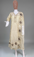 Mehtab Champagne Shimmer Suit Set
