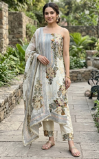 Pearl Petals Embellished Unstitched Suit Set