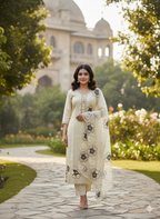 Mehtab Champagne Shimmer Suit Set