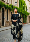 Black Crepe Silk 3 Piece Suit Set