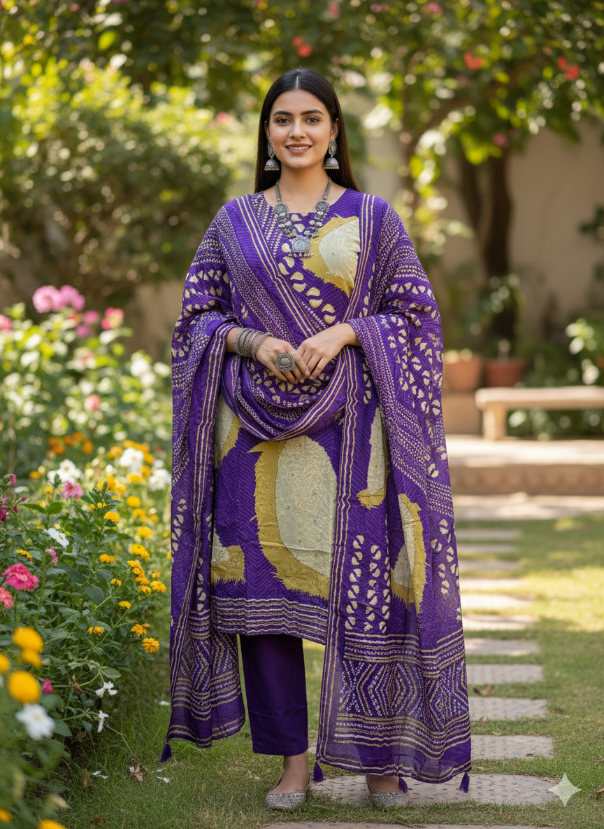 Crepe Silk 3 Piece Suit Set