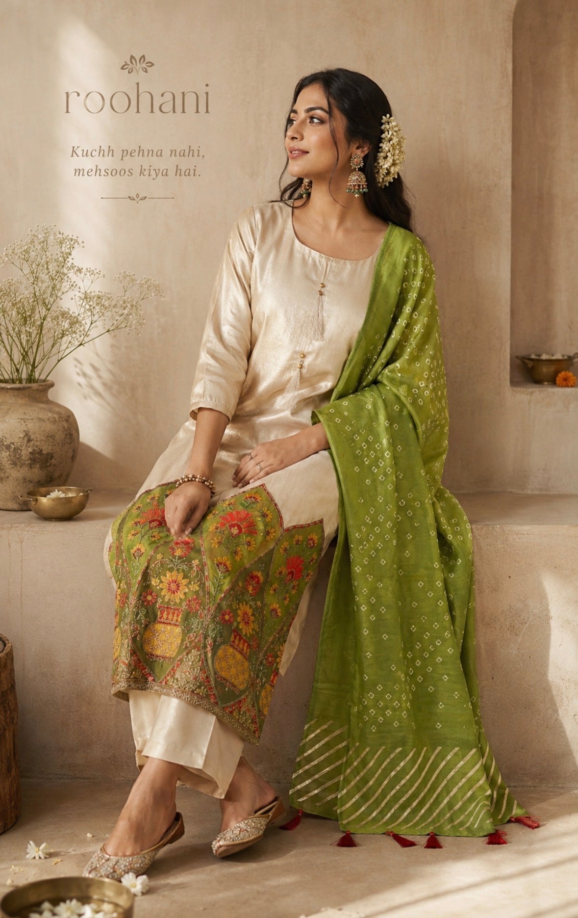 Mehreen Garden Embroidered Fandy Suit Set