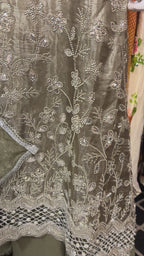 Zarmina Olive Green Luxury Unstitched Suit Set