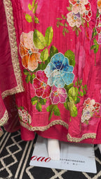 Gulbahar Bloom Pink Unstitched Suit Set