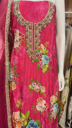 Gulbahar Bloom Pink Unstitched Suit Set